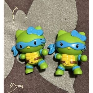 Set/2 McDonald's Hello Kitty X Teenage Mutant Ninja Turtles Blue Happy Meal Toys
